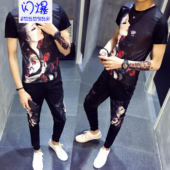 閃爆（SHANBAO） 短袖 男士T恤 W173黑色 