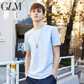GLM 短袖 男士T恤 淺藍 