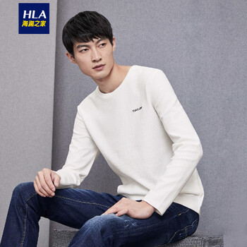 海瀾之家（HLA） 長(zhǎng)袖 男士T恤 米白47 