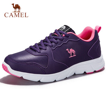 駱駝（CAMEL）跑步鞋紫色革面  女款A(yù)73318615 