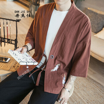 丹杰仕（DAN JIE SHI） 七分袖 男士T恤  咖啡色 XL，L，M，XXXL，XXL