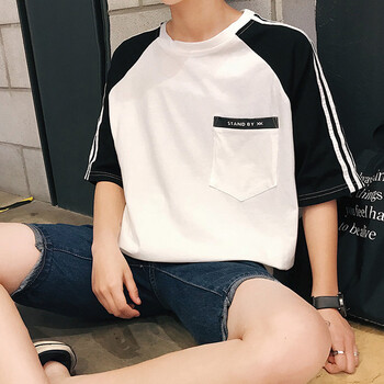 奧廉穆斯（aolianmusi） 五分袖 男士T恤 黑色T09 XL，L，XXL，M