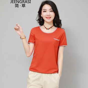 簡·草（JEENGRASI） 圓環(huán) 短袖 T恤 女 圓領(lǐng)
