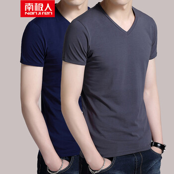 南極人（Nanjiren） 短袖 男士T恤 上青+深灰色 