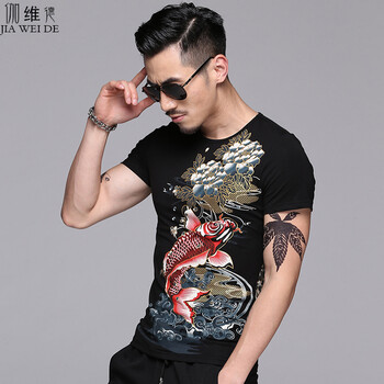 伽維德（JIAWEIDE） 短袖 男士T恤 黑色 XL，L，M，XXXL，XXL