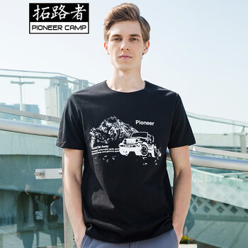拓路者（Pioneer Camp） 短袖 男士T恤 黑色吉普車 S