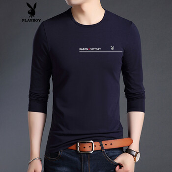 花花公子（PLAYBOY） 長袖 男士T恤 上青 XL，L，XXXL，M，XXL