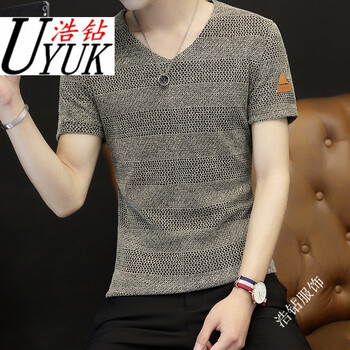 UYUK 短袖 男士T恤 深卡其布色 XL，L，M