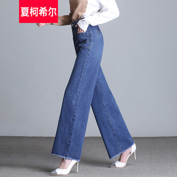 夏柯希爾 高腰 直筒褲 女 長褲 牛仔褲