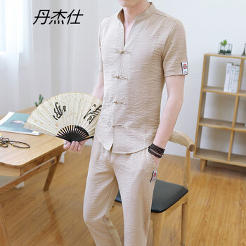丹杰仕（DAN JIE SHI） 短袖 男士T恤 米黃色 XL，L，M，XXXL，XXL