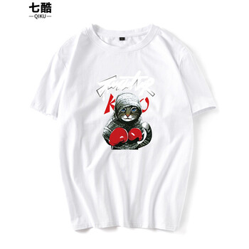 七酷 短袖 男士T恤 白色帽子貓 S，XL，L，M，加大，XXXL，XXL