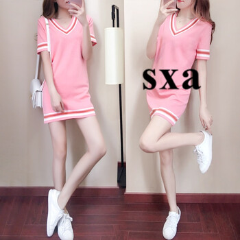 SXA 幾何圖案，創(chuàng)意趣味，純色  連衣裙