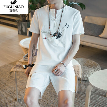 富貴鳥（FUGUNIAO） 短袖 男士T恤 白色 XL，L，XXL，XXXL，M