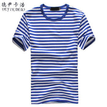 德尹卡浩（DEYIKAHAO） 短袖 男士T恤 藍(lán)色 