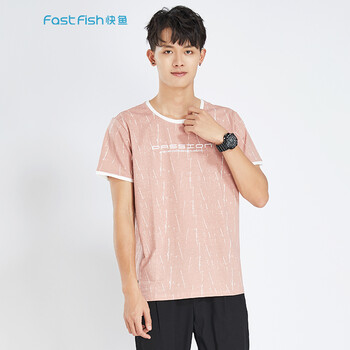 快魚(yú) 短袖 男士T恤 皮紅色 