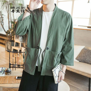 丹杰仕（DAN JIE SHI） 七分袖 男士T恤 軍綠色 XL，L，M，XXL，XXXL