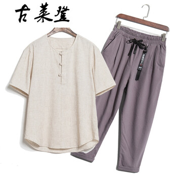 古萊登（GODLIKE） 短袖 男士T恤 麻衣灰褲 XL，L，XXXL，M，XXL