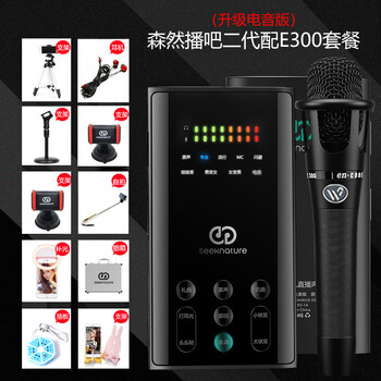森然（Seeknature）  支撐式 麥克風(fēng) 電音版黑+E300手持麥套裝
