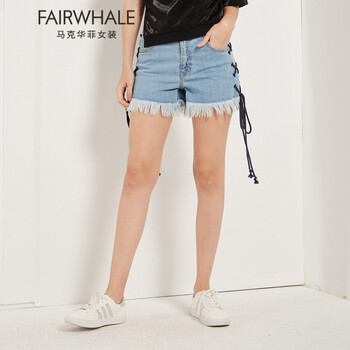 馬克華菲（FAIRWHALE） 中腰 工裝褲 女 熱褲 牛仔褲