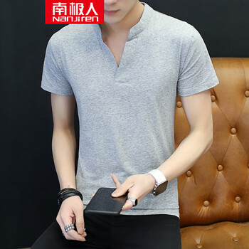 南極人（Nanjiren） 短袖 男士T恤 T03灰色 XL，L，M，XXL，XXXL