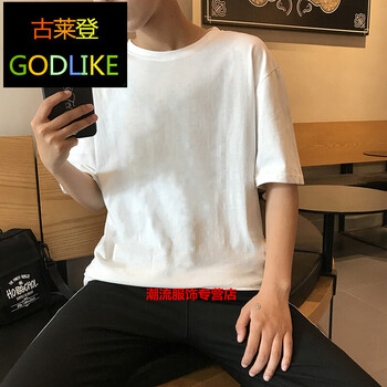 古萊登（GODLIKE） 七分袖 男士T恤 5分袖純白 XL，L，XXL，M
