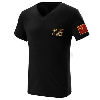 ECTIC 短袖 男士T恤 V領(lǐng)中國黑 
