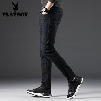 花花公子（PLAYBOY ESTABLISHED 1953） 修身褲 青春休閑 男士牛仔褲
