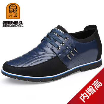德歐老頭（deolerltol）男士藍(lán)色單鞋內(nèi)增高3598 38