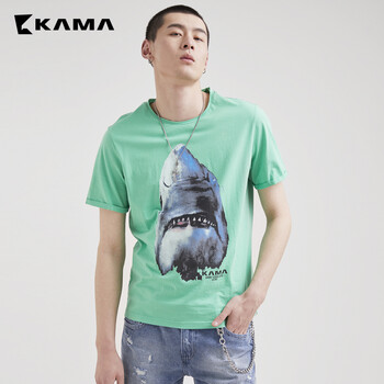 卡瑪（KAMA） 短袖 男士T恤 綠色 