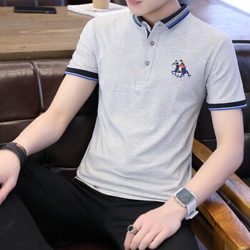 喬治村（QiaoZhiCun） 短袖 男士T恤 灰色 XL，L，M，XXL，加大，XXXL
