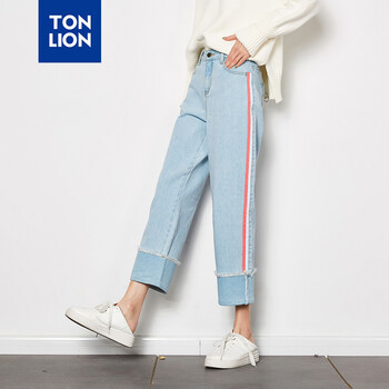 唐獅（TonLion） 高腰  女 九分褲 牛仔褲
