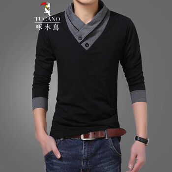 啄木鳥（TUCANO） 長(zhǎng)袖 男士T恤 ZMN811-黑色 
