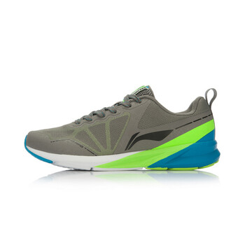 李寧（LI-NING）跑步鞋鐵青灰/熒光嫩綠-4 41
