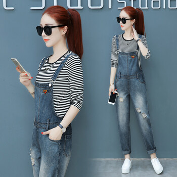 修身條紋九分褲，微胖妹子的福音