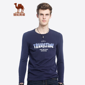 駱駝（CAMEL） 長袖 男士T恤 深藍 XL，L，M，XXXL，XXL