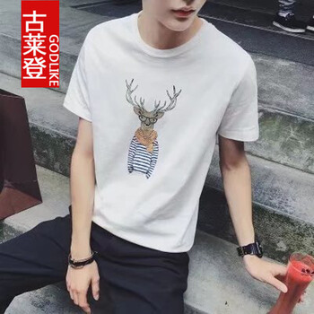 古萊登（GODLIKE） 短袖 男士T恤 鹿博士白 XL，L，M，XXL，XXXL