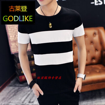 尊首（ZUNSHOU） 短袖 男士T恤 黑色條紋 XL，L，M，XXXL，XXL