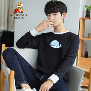 稻草人（MEXICAN） 長袖 男士T恤 黑色 XL，L，XXL，M，XXXL