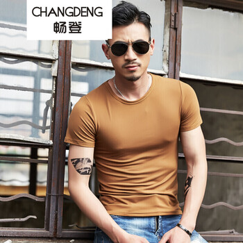 暢登（CHANGDENG） 短袖 男士T恤 棕色 