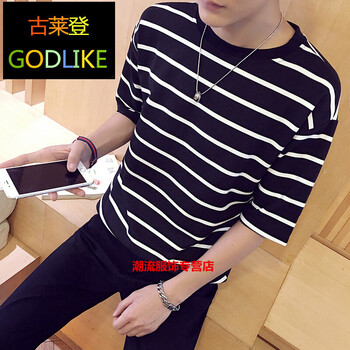 古萊登（GODLIKE） 七分袖 男士T恤 黑色 S，XL，L，M，XXL，XXXL