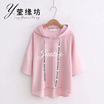 瑩緣坊（yingyuanfang） 帶帽 短袖 T恤 女 連帽