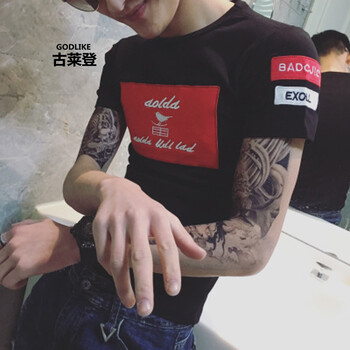 古萊登（GODLIKE） 短袖 男士T恤 深黑色 S，XL，L，XXXL，XXL，M
