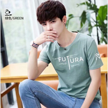 其他品牌 短袖 男士T恤 FU綠色T S，XL，L，XXXL，M，XXL