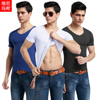 維尼瑪希（VeniMasee） 短袖 男士T恤 白色+寶藍(lán)+黑色  XL，L，XXL，M