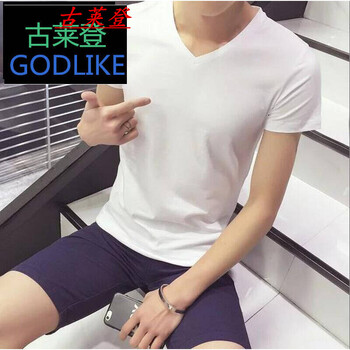 古萊登（GODLIKE） 短袖 男士T恤 白色V領(lǐng) XL，L，XXL，M