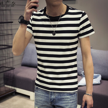 丹杰仕（DAN JIE SHI） 短袖 男士T恤 黑白條紋 XL，L，M，XXL，XXXL