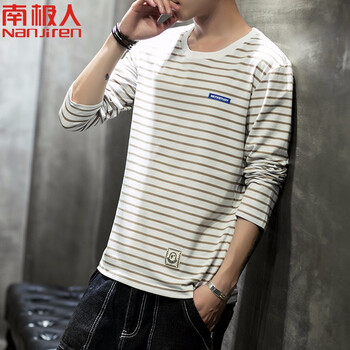 南極人 長(zhǎng)袖 男士T恤 卡其色 XL，L，XXL，M，XXXL