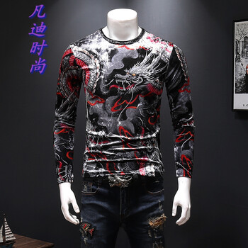 凡迪時尚（FANDISS） 長袖 男士T恤 花色 XL，L，XXXL，M，XXL