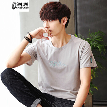 C2潮朝（C2 CHAO CHAO） 短袖 男士T恤 灰色 XL，L，XXL，M，XXXL