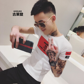 古萊登（GODLIKE） 短袖 男士T恤 深白色 S，XL，L，XXL，XXXL，M